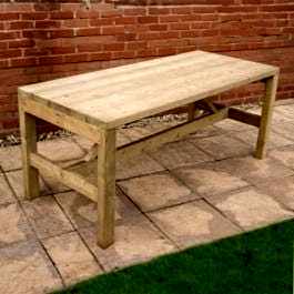 Forest Wooden Garden Dining Table 5'11 x 2'6 (1.8m x 0.76m)