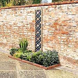 Forest 5'11 x 1' Grey Painted Wooden Diamond Lattice Panel (1.8m x 0.3m)