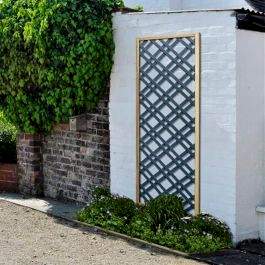 Forest 5'11 x 2' Grey Painted Wooden Diamond Lattice Panel (1.8m x 0.6m)