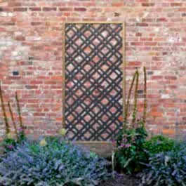 Forest 5'11 x 2'11 Grey Painted Wooden Diamond Lattice Panel (1.8m x 0.9m)