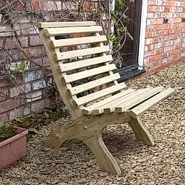 Forest Kuba Curved Wooden Garden Chair 2'0 x 2'5 (0.60m x 0.74m)