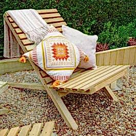 Forest Slatted Wooden Garden Chair 2'3 x 3'11 (0.68m x 1.19m)