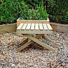 Forest Slatted Wooden Garden Table 1'9 x 1'8 (0.54m x 0.50m)