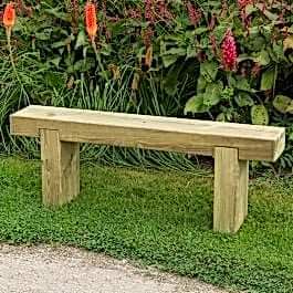 Forest Sleeper Wooden Garden Bench 4'x1' (1.2x0.2m)