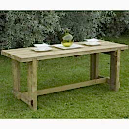 Forest Refectory Wooden Garden Table 6'x2' (1.8x0.7m)