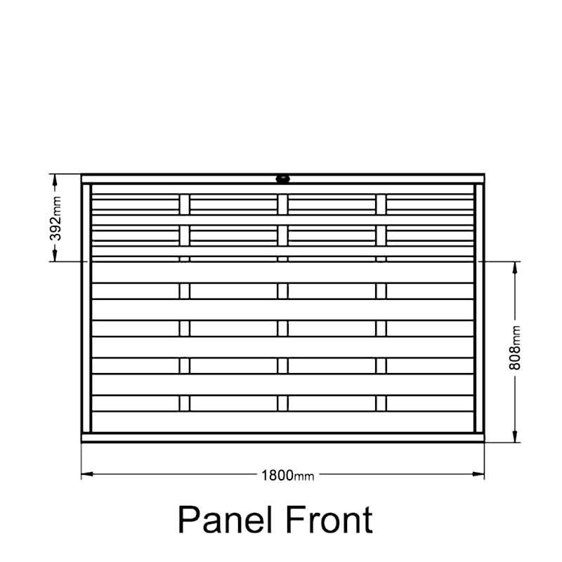 Forest 6' x 4' Kyoto Pressure Treated Decorative Fence Panel (1.8m x 1.2m) Technical Drawing