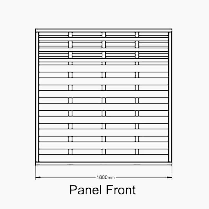 Forest 6' x 6' Kyoto Pressure Treated Decorative Fence Panel (1.8m x 1.8m) Technical Drawing