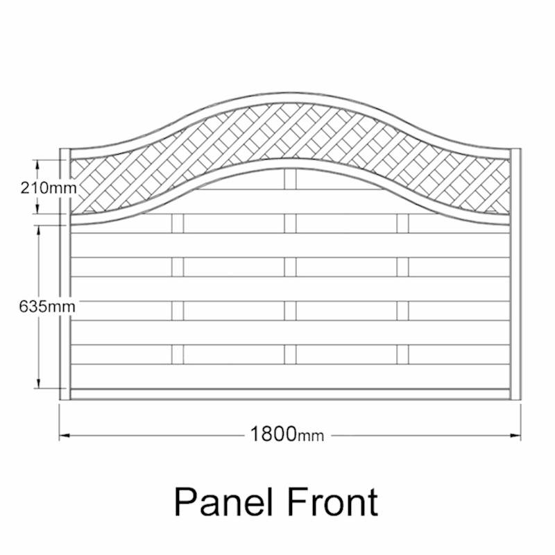 Forest 6' x 4' Paloma Pressure Treated Decorative Fence Panel (Europa Prague) - 1.8m x 1.2m Technical Drawing