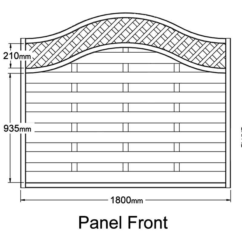 Forest 6' x 5' Paloma Pressure Treated Decorative Fence Panel (Europa Prague) - 1.8m x 1.5m Technical Drawing