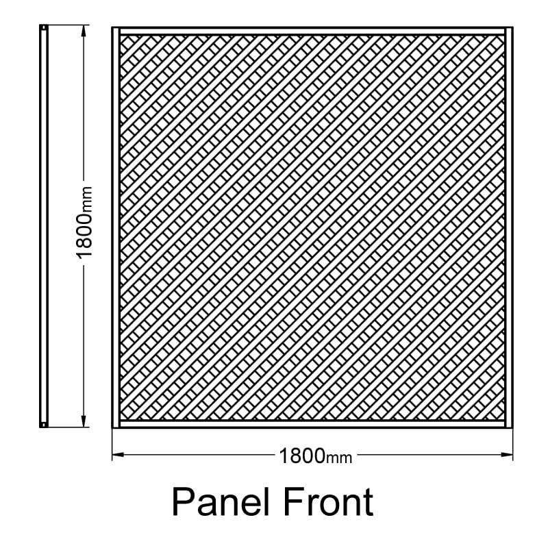 Forest 6' x 6' Rosemore Pressure Treated Diamond Lattice (1.8m x 1.8m) Technical Drawing