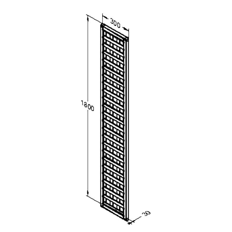 Forest 6' x 1' Premium Framed Decorative Contemporary Square Garden Trellis (1.8m x 0.3m) Technical Drawing