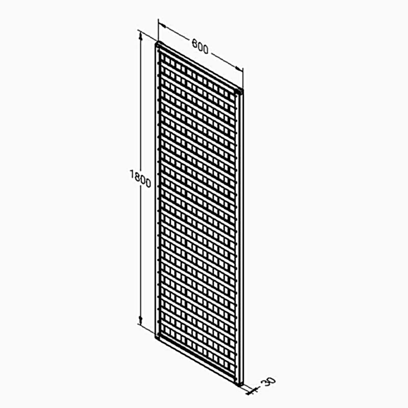 Forest 6' x 2' Premium Framed Decorative Contemporary Square Garden Trellis (1.8m x 0.6m) Technical Drawing