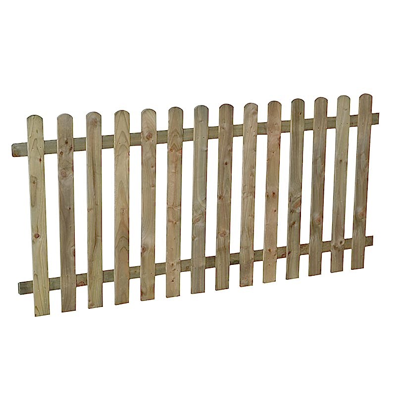 Forest 6' x 3' Heavy Duty Pressure Treated Pale Picket Fence Panel (1.8m x 0.9m) Technical Drawing