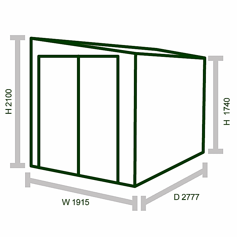 9x6 Trimetals 'Protect a Bike' Secure Garden Storage Technical Drawing