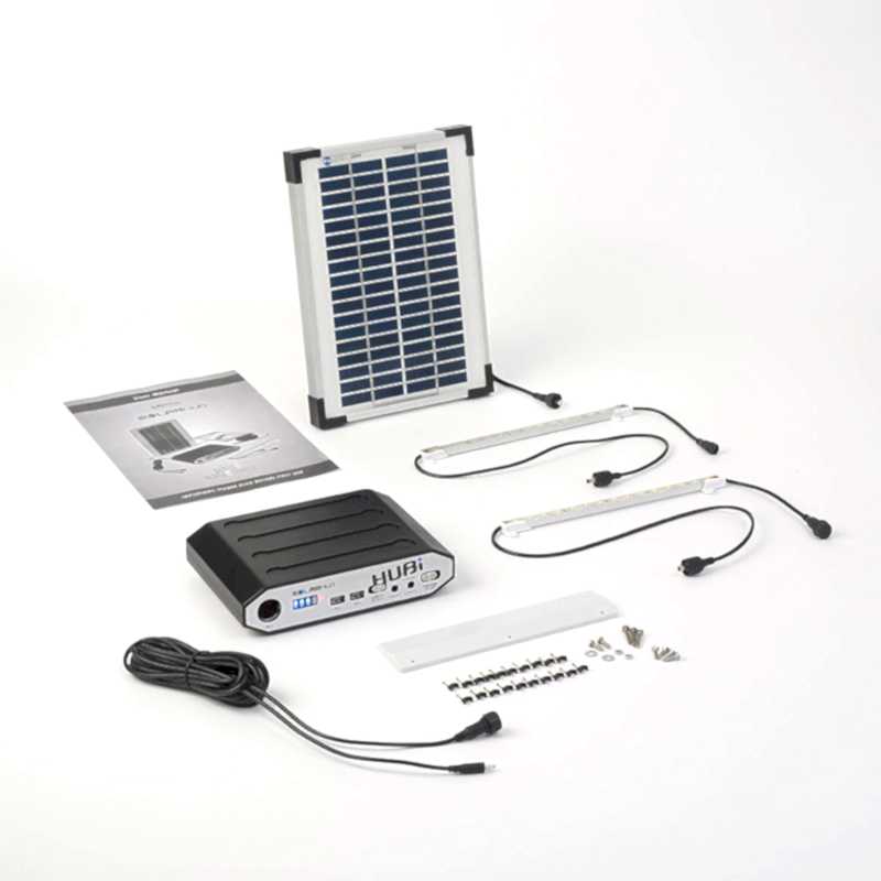 Solartech Premium Garden Building Solar Lighting & Charging Kit 3 - Suitable for Apex Roofed Sheds up to 4m x 3.5m  (14 x 12') Technical Drawing