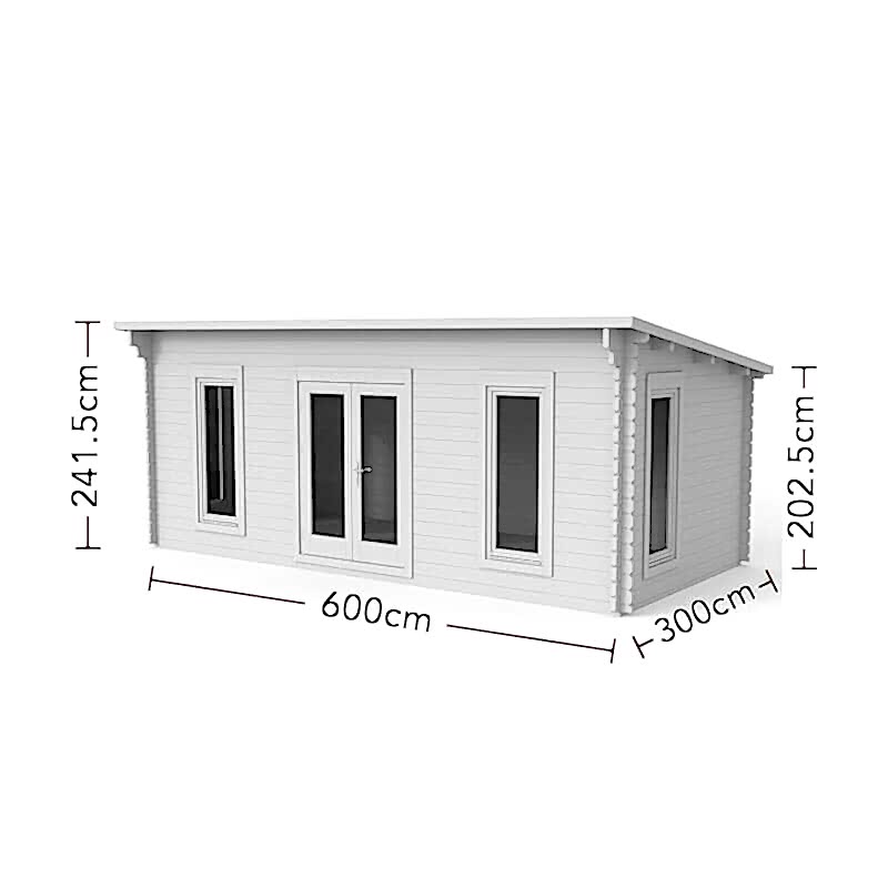 Forest Arley 6m x 3m Log Cabin (45mm) Technical Drawing