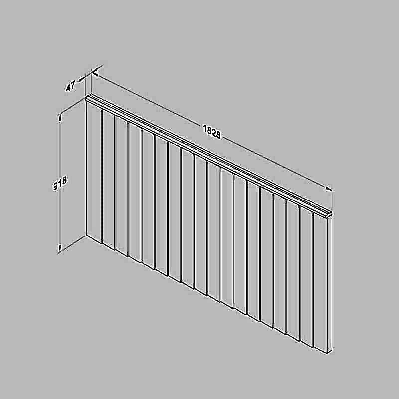 Forest 6' x 3' Pressure Treated Vertical Closeboard Fence Panel (1.83m x 0.92m) Technical Drawing