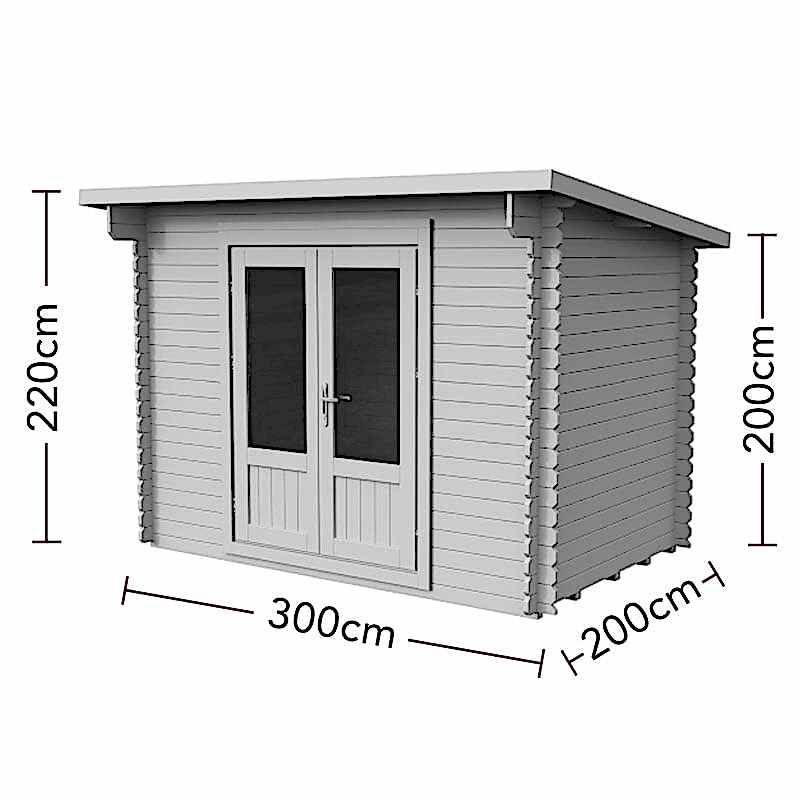 Forest Harwood 3m x 2m Log Cabin (28mm) Technical Drawing