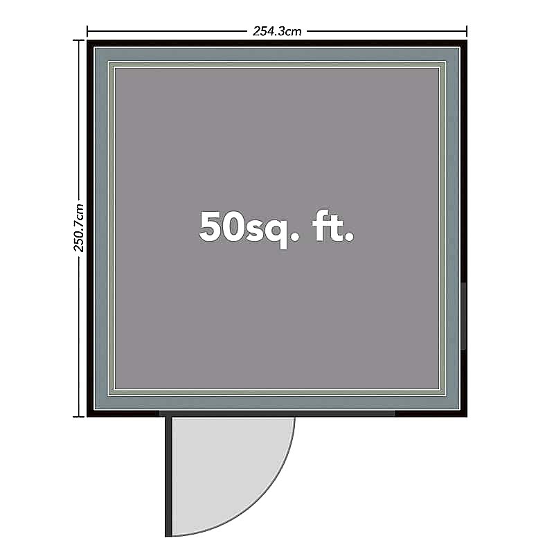 Forest Xtend 2.5 Insulated Garden Office 2.54m x 2.9m (97mm) Technical Drawing