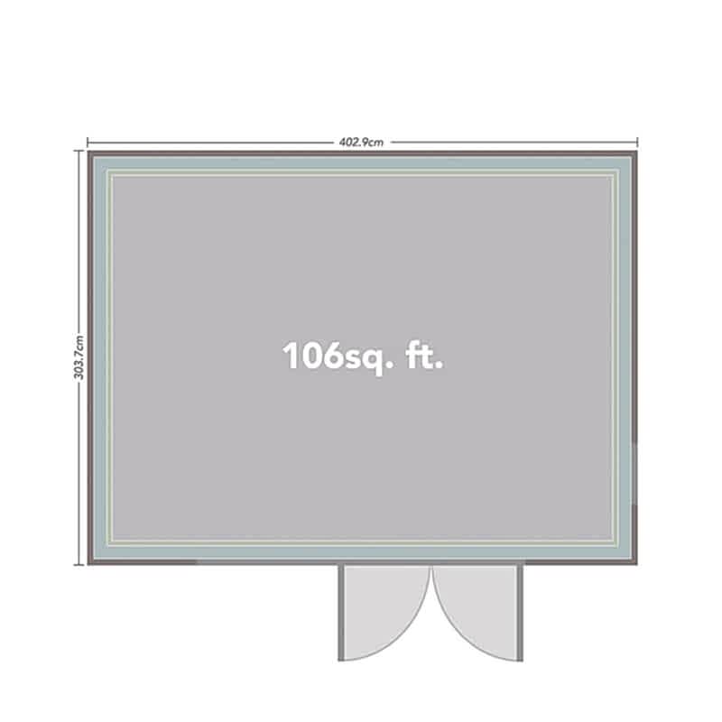 Forest Xtend 4.0+ Insulated Garden Office 4.05m x 3.42m (97mm) Technical Drawing