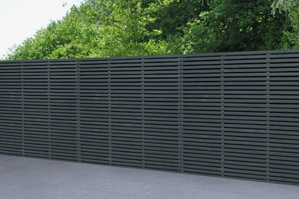 Forest 6x6 Contemporary Grey Double Slatted Fence Panels