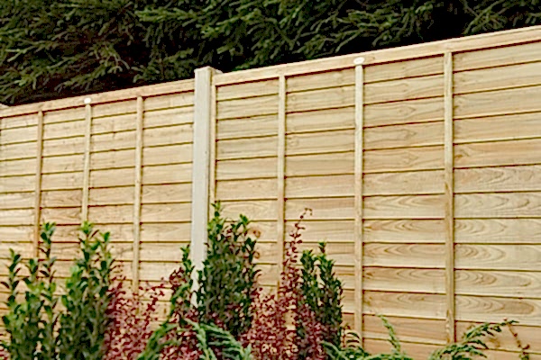 the forest superlap pressure treated wooden fence panel seen in this phot is one of our best fence panels