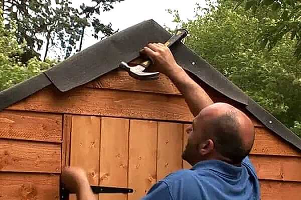 Felting a shed roof