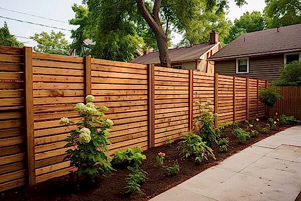 this photo shows one of our outdoor fencing ideas which include patio fencing ideas and fences for yards