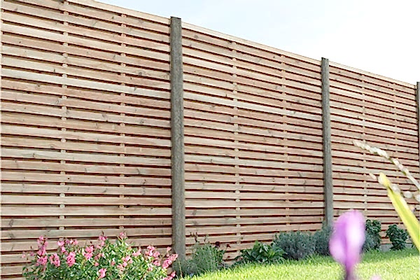Double slatted garden fencing