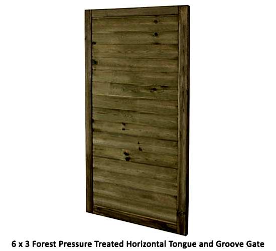 6 x 3 Forest Pressure Treated Horizontal Tongue and Groove Gate
