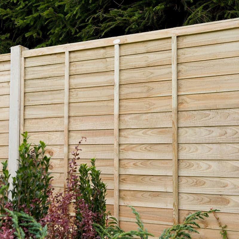 Forest 6' x 6' Pressure Treated Contemporary Double Slatted Fence Panel