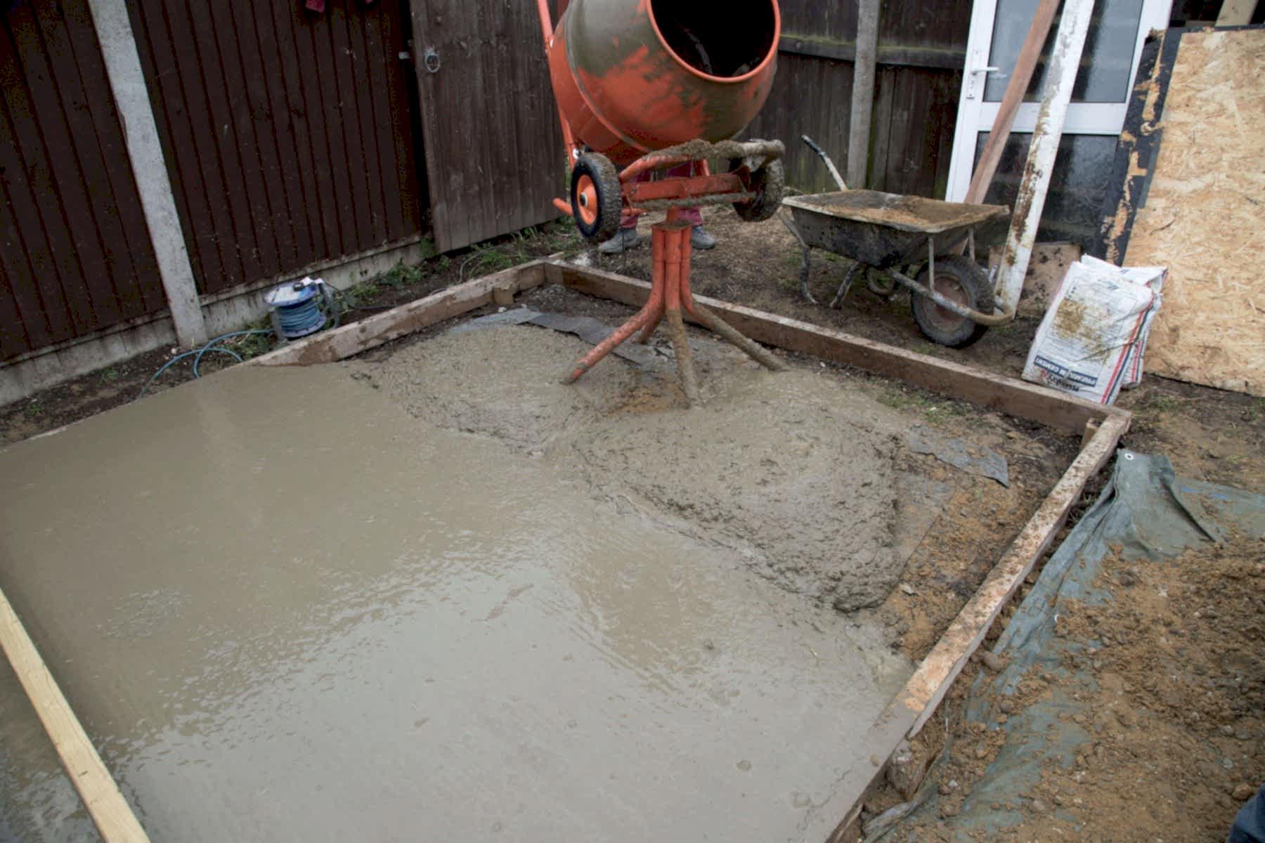 Concrete shed base Concrete shed base