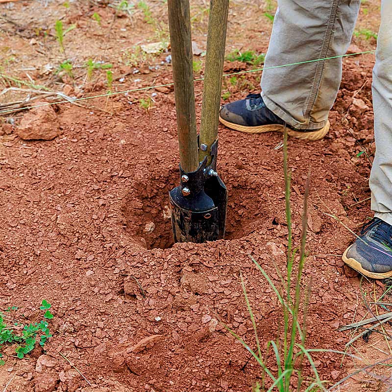 Digging a hole for a fence post Digging a hole for a fence post