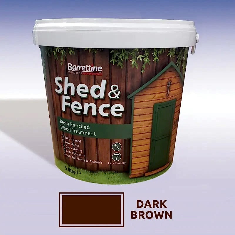 a tub of Barrettine Treatment in the Dark Brown colour