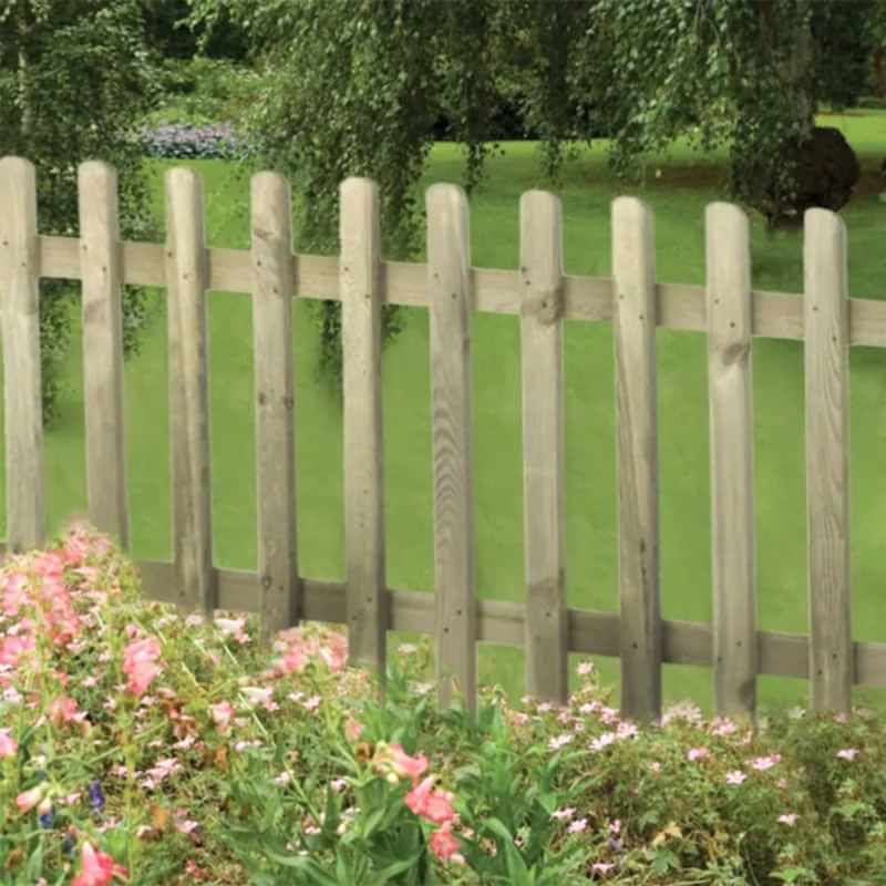 Forest 6' x 3' Pressure Treated Pale Picket Fence Panel (1.83m x 0.9m) - Click Here to View if you're looking to add curb appeal with a picket fence like this, then you'll be adding up the cost of a picket fence including picket fence cost and picket fence installation costs