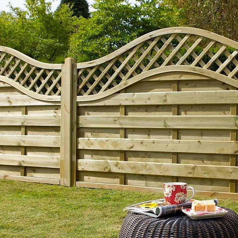 a photo showing a fencing run with some wonderful fence landscaping from our list of simple fence line landscaping ideas including the best plants for fence lines