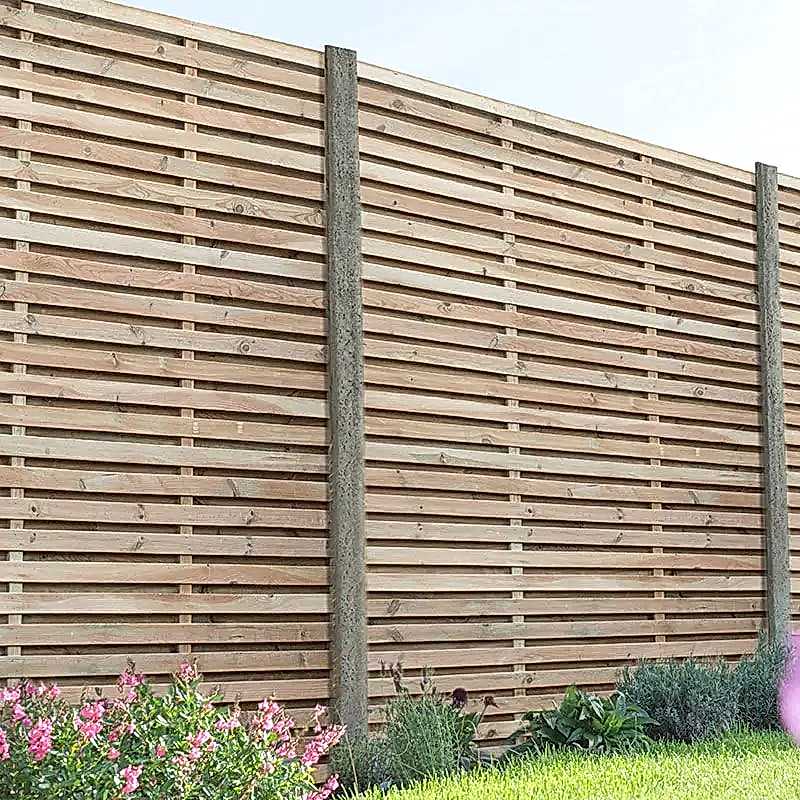 If you have to replace a storm damaged fence, you can't go wrong with this double slatted wooden fence panel