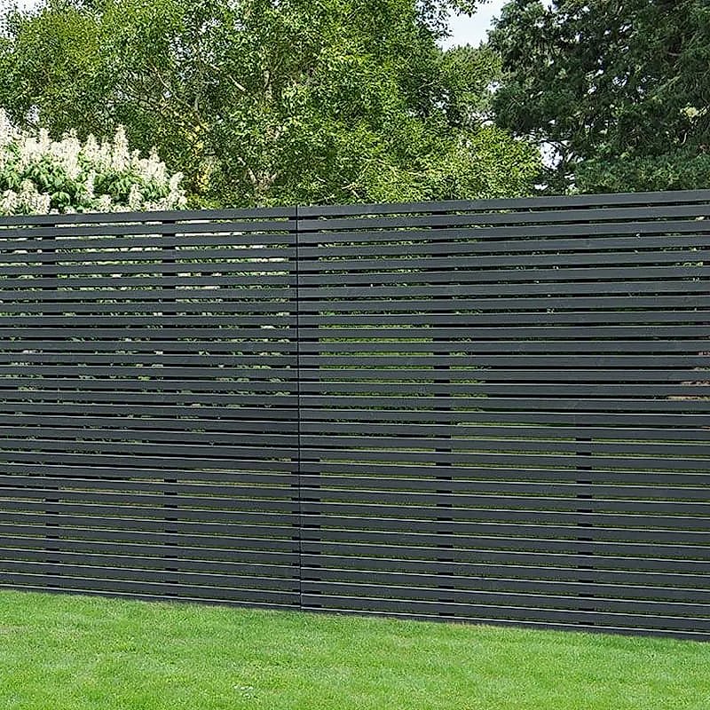 grey slatted fence panel