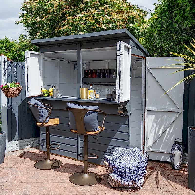 6' x 3' Forest 25yr Guarantee Shiplap Pressure Treated Garden Bar (1.89m x 1.19m) - Click Here to View Transform your garden into a party paradise with this garden bar
