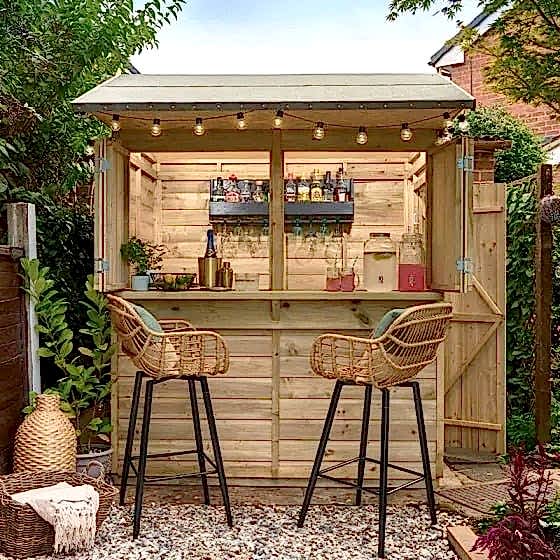 This image shows one of our outdoor bar ideas which include outdoor bar areas, best outdoor bar, outside bar areas and bars in your garden