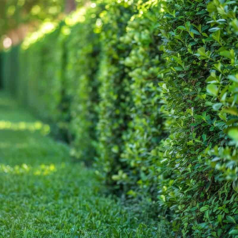 a photo showing a hedge that could be considered wildlife fencing, fencing for wildlife or wildlife-friendly fencing