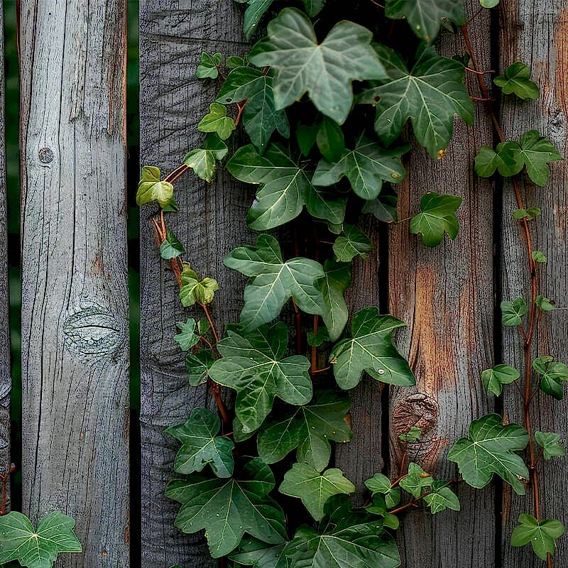 a photo of plants on a fence