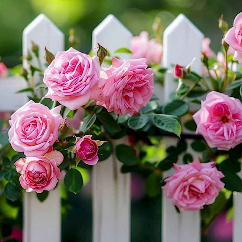 a photo of plants on a fence