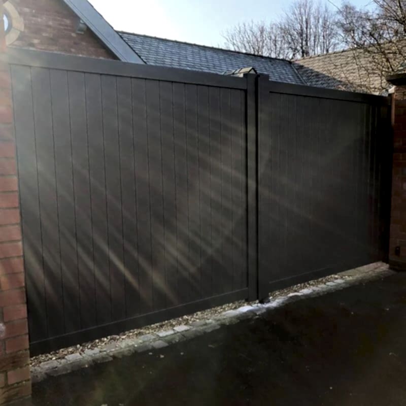 an aluminium driveway gate