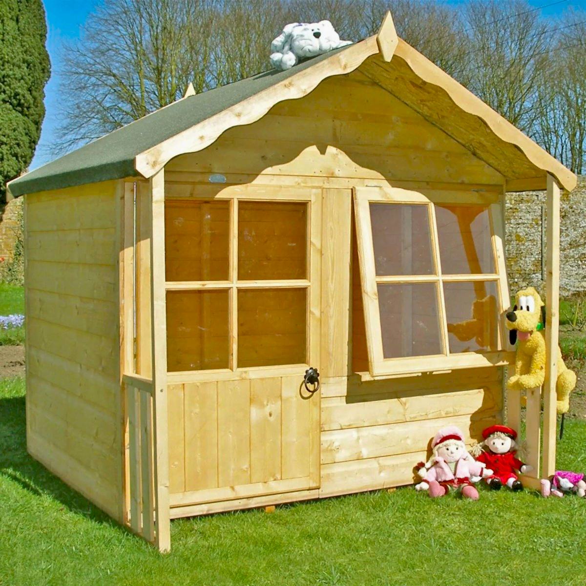 this image shows one of our outdoor play ideas which include a play area in the garden, garden play area ideas, playhouse ideas and garden playground ideas