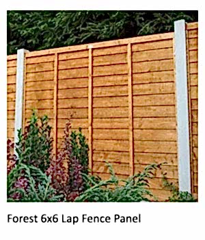 Please click here for further information or to purchase this 6x6 fence panel Forest 6x6 Lap Fence Panel with plants in the foreground