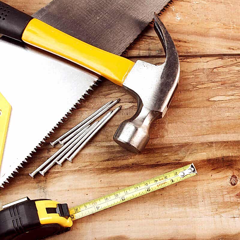 Here is an image showing fencing tools and equipment that can be found on our fencing tools list which includes garden fencing tools, garden fencing equipment and tools needed to build a wooden fence