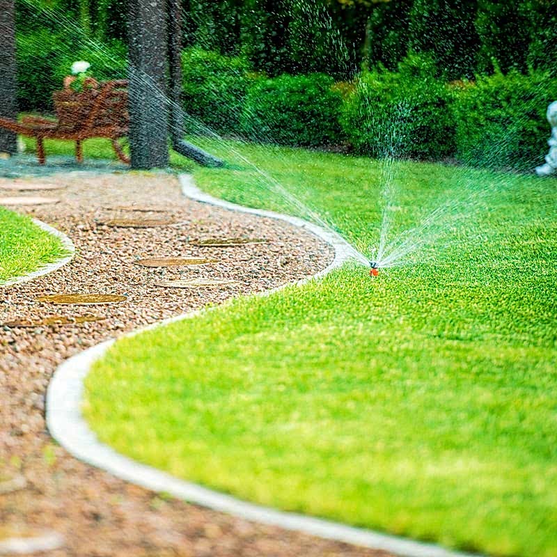 don't let your garden transformation go to waste, invest in a sprinkler to keep your grass looking gorgeous