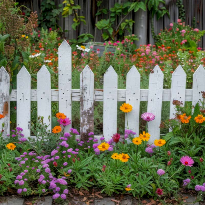 follow our guide so that your DIY picket fence doesn't look like this one, a discoloured white picket fence with one of the pickets much taller than the others
