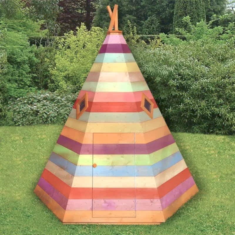 this image shows one of our outdoor play ideas which include a play area in the garden, garden play area ideas, playhouse ideas and garden playground ideas